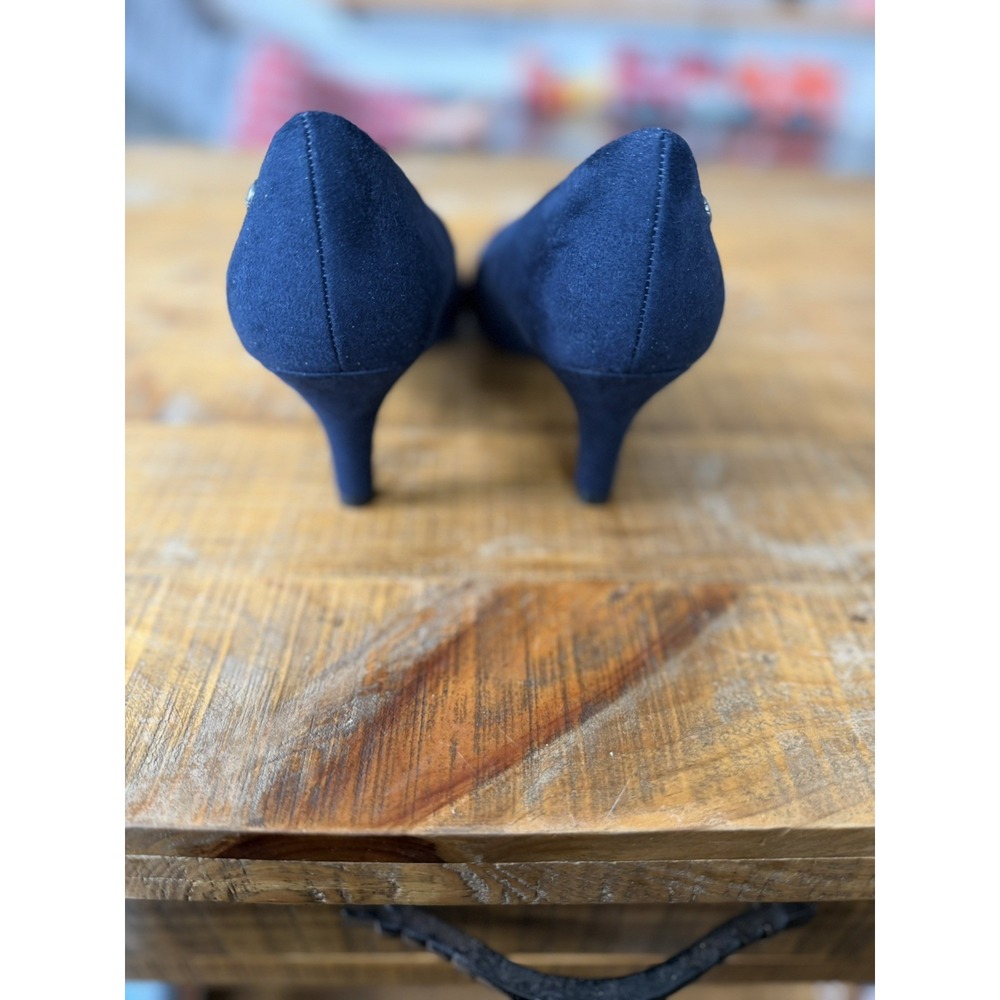Life Stride Women's Shoes Size 8.5 Navy Blue Faux Suede Parigi Heels Pumps - Picture 2 of 7